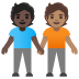 people holding hands, dark skin tone, medium skin tone